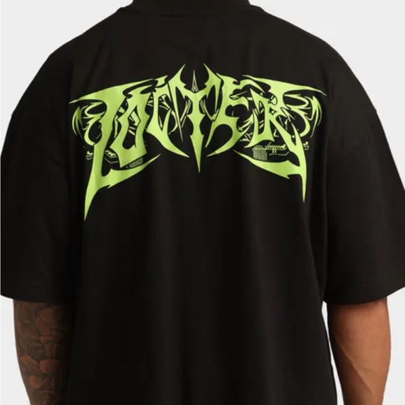 NWT Black Printed Loiter Graphics T-Shirt Sz M - Picture 2 of 4